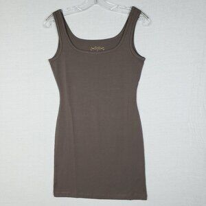 NWOT Peruvian Connection Pima Cotton Tank Dress Tunic Taupe size XS Minimalist